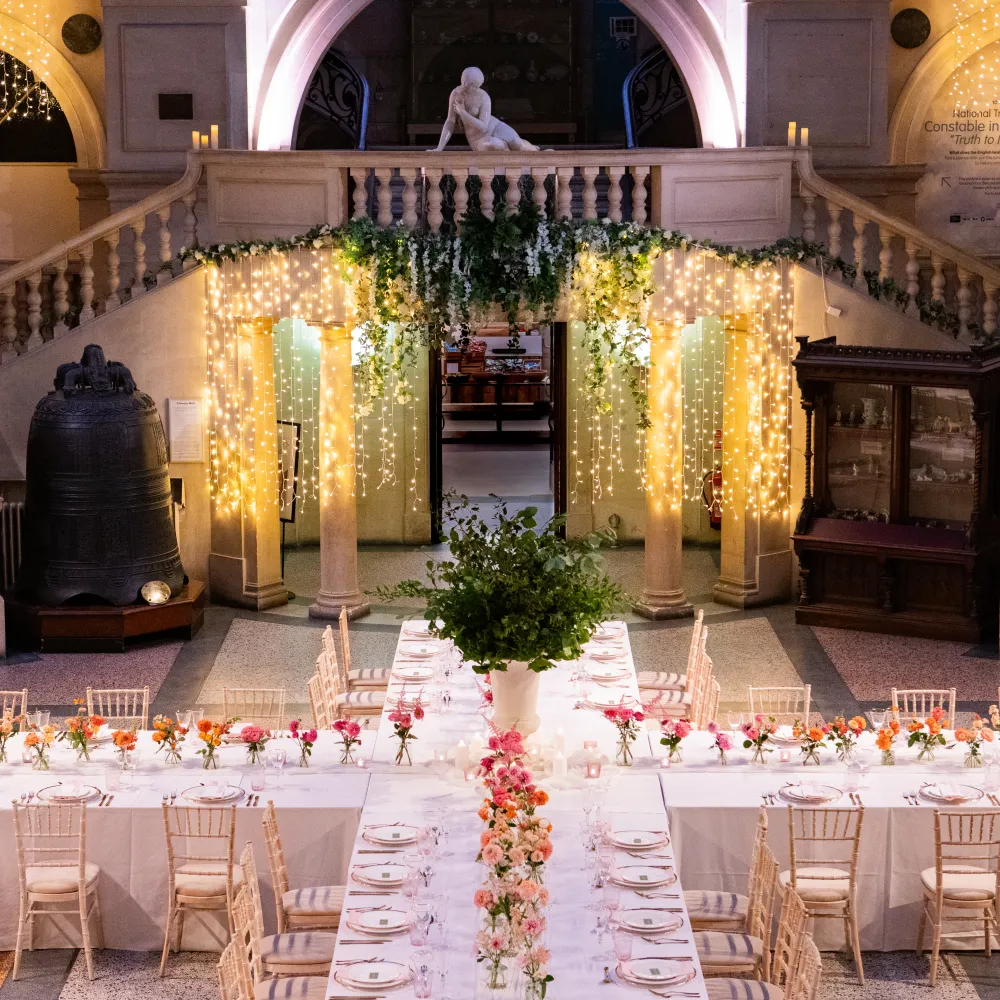bristol museum wedding dinner table set-up